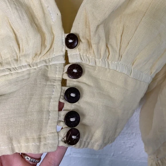 Jen's Pirate Booty Cotton Long Sleeve Bell Wooden Button Top size Large - Picture 3 of 8